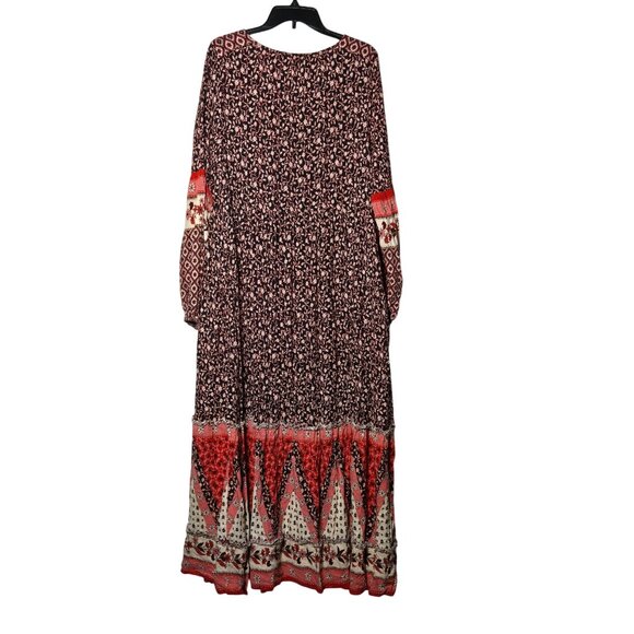 City Chic Floral Long Sleeve Maxi Dress Size 16 Boho Tiered Whimsical Flowy Date - Picture 2 of 10